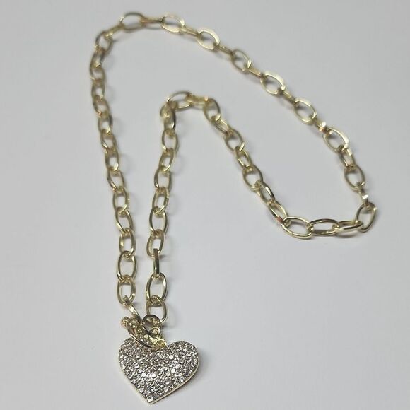 Gold Heart Pendant Necklace - Picture 1 of 2